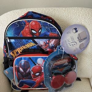 Spider-Man Backpack and Lunchbox Set with Headphones